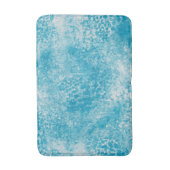 スカイブルーとホワイトコーラルテクスチャ バスマット (正面縦)