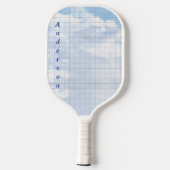 スカイブルーと名前のピックボールパドル ピックルボールラケット (裏面)