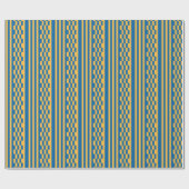 スカイブルーと暖黄エレガンス ラッピングペーパー (フラット)