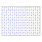 スカイブルーと白の花を白に テーブルクロス (正面(横))