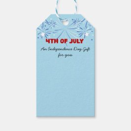 スカイブルーと花火と7月4日の濃い赤 –  ギフトタグ