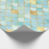 スカイブルーと金ゴールドマーメイドはかりで測 ラッピングペーパー (角)
