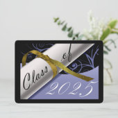 スカイブルーと金ゴールド卒業パーティー 招待状 (スタンド正面)