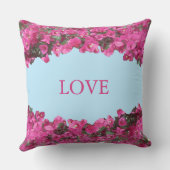 スカイブルーにエレガントトロピカルフラワーズオンザカイブルー クッション (裏面)