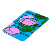 スカイブルーにピンクのチューリップを手描き マグネット (左側)