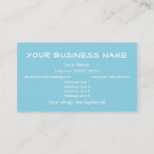 スカイブルーにピンクのバラと白の蝶 名刺 (裏面)