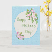 スカイブルーにリンゴの花が咲く母の日のカード カード (黄色い花)