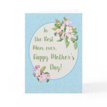 スカイブルーにリンゴの花が咲く母の日のカード