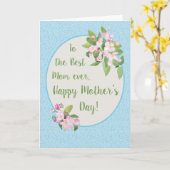 スカイブルーにリンゴの花が咲く母の日のカード カード (黄色い花)