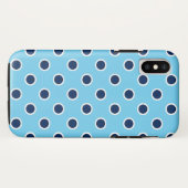 スカイブルーのおもしろい海軍水玉模様 Case-Mate iPhoneケース (裏面(横))