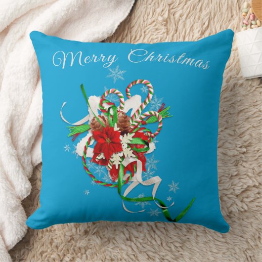 スカイブルーのお菓子パーソナライズされた杖 クッション (ブランケット)