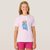 スカイブルーのインコTシャツ Tシャツ (正面フル)