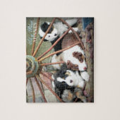 スカイブルーのオーストラリア人の子犬のパズル ジグソーパズル (縦)