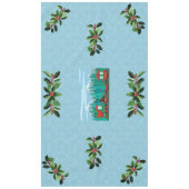 スカイブルーのクリスマストレイン テーブルクロス (正面)