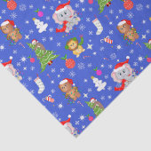 スカイブルーのクリスマス動物園 薄葉紙 (詳細)