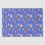 スカイブルーのクリスマス動物園 薄葉紙 (正面)