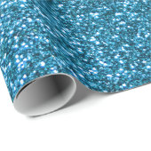 スカイブルーのグリッター ラッピングペーパー (ロールコーナー)