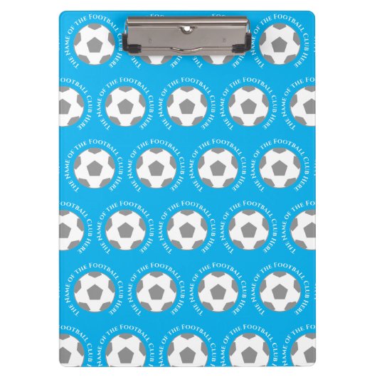 スカイブルーのサッカーチーム。サッカーコーチ クリップボード (正面)