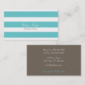 スカイブルーのストライプの名刺 名刺 (正面/裏面)