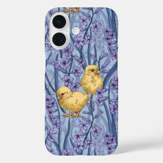 スカイブルーのニワトリとヒヤシンス Case-Mate iPhoneケース (裏面)