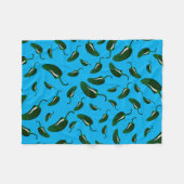 スカイブルーのハラペーニョのコショウ フリースブランケット (正面(横))