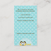 スカイブルーのフクロウの名刺 名刺 (裏面)