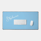 スカイブルーのミニマルパーソナライズされたリストスクリプト名 デスクマット (キーボード&マウス)