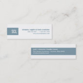 スカイブルーのモノグラムのストリップ スキニー名刺 (正面/裏面)