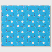 スカイブルーのラクロスパターン ラッピングペーパー (フラット)