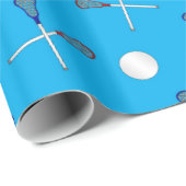 スカイブルーのラクロスパターン ラッピングペーパー (ロールコーナー)