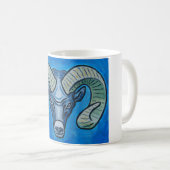 スカイブルーのラム コーヒーマグカップ (正面右)