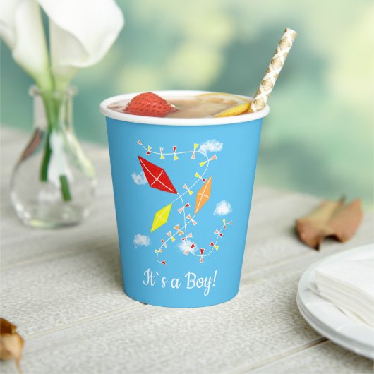 スカイブルーの凧 紙コップ (インサイチュ)