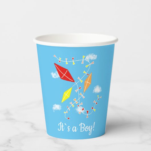 スカイブルーの凧 紙コップ (裏面)