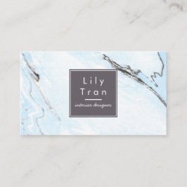 スカイブルーの水彩画の大理石の名刺 名刺