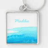 スカイブルーの水色が濁る キーホルダー (正面)