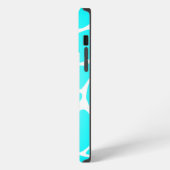 スカイブルーの牛柄模様 iPhoneケース (左側面)