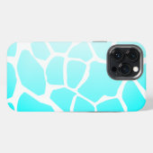 スカイブルーの牛柄模様 iPhoneケース (裏面横)