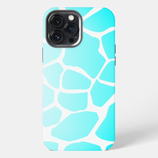 スカイブルーの牛柄模様 iPhoneケース (裏面)