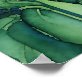 スカイブルーの背景に水色のひまわり ポスター (角)