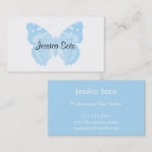 スカイブルーの蝶パーソナライズな名刺 名刺 (正面/裏面)