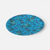 スカイブルーの道のバイク ペーパープレート (アングル)