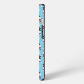 スカイブルーの雪だるまのスマホケース iPhoneケース (左側面)