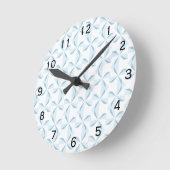 スカイブルーの風車 ラウンド壁時計 (傾斜)