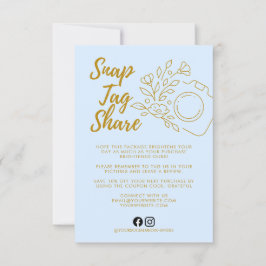 スカイブルーのSnap Tag Share ビジネスサンクスカード サンキューカード