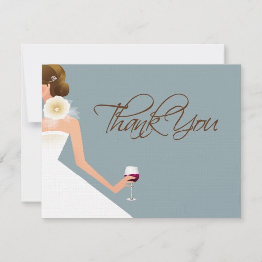 スカイブルーはブライダルシャワーの座標感謝していしています サンキューカード (正面)
