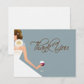 スカイブルーはブライダルシャワーの座標感謝していしています サンキューカード (正面/裏面)