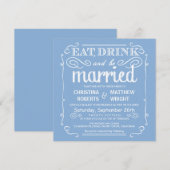 スカイブルーは飲み物をです結婚したな結婚式招待状食べます 招待状 (正面/裏面)