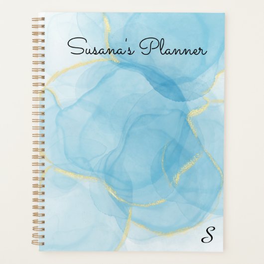 スカイブルーアルコールインクアー絵を描トプランナー プランナー手帳 (正面)