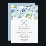 スカイブルーウォーターカラーフラワーズ30th誕生日パーティー 招待状<br><div class="desc">スカイブルーウォーターカラー花30th誕生日パーティの招待状ニッチとネストストアのマッチングコレクションを参照</div>