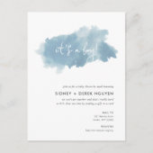 スカイブルーウォーターカラーベビーシャワーバイメール招待状 シーズンポストカード (正面)